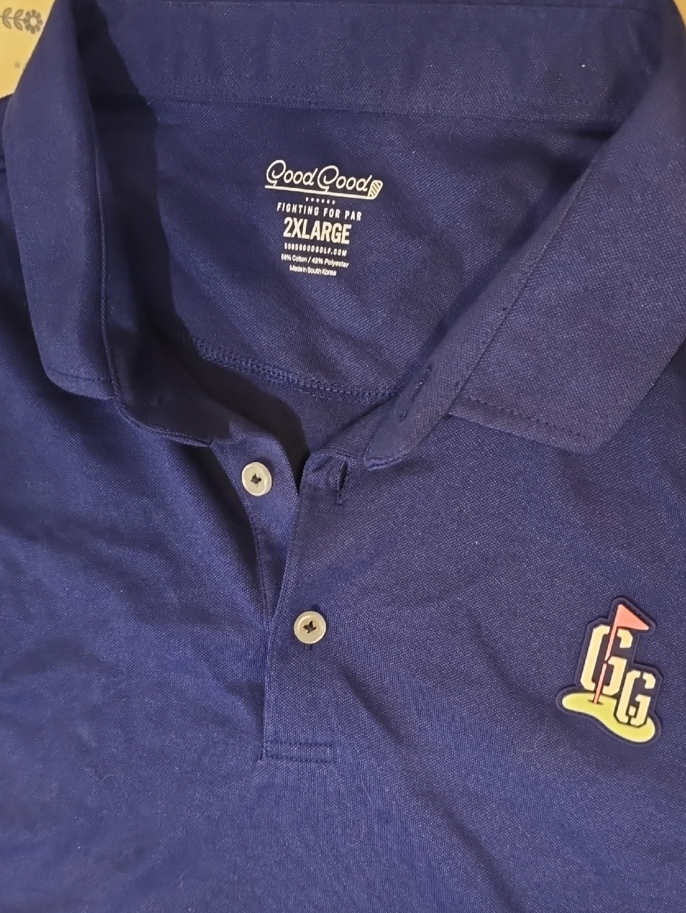 Good Good Navy Polo Shirt with Logo - 2XL